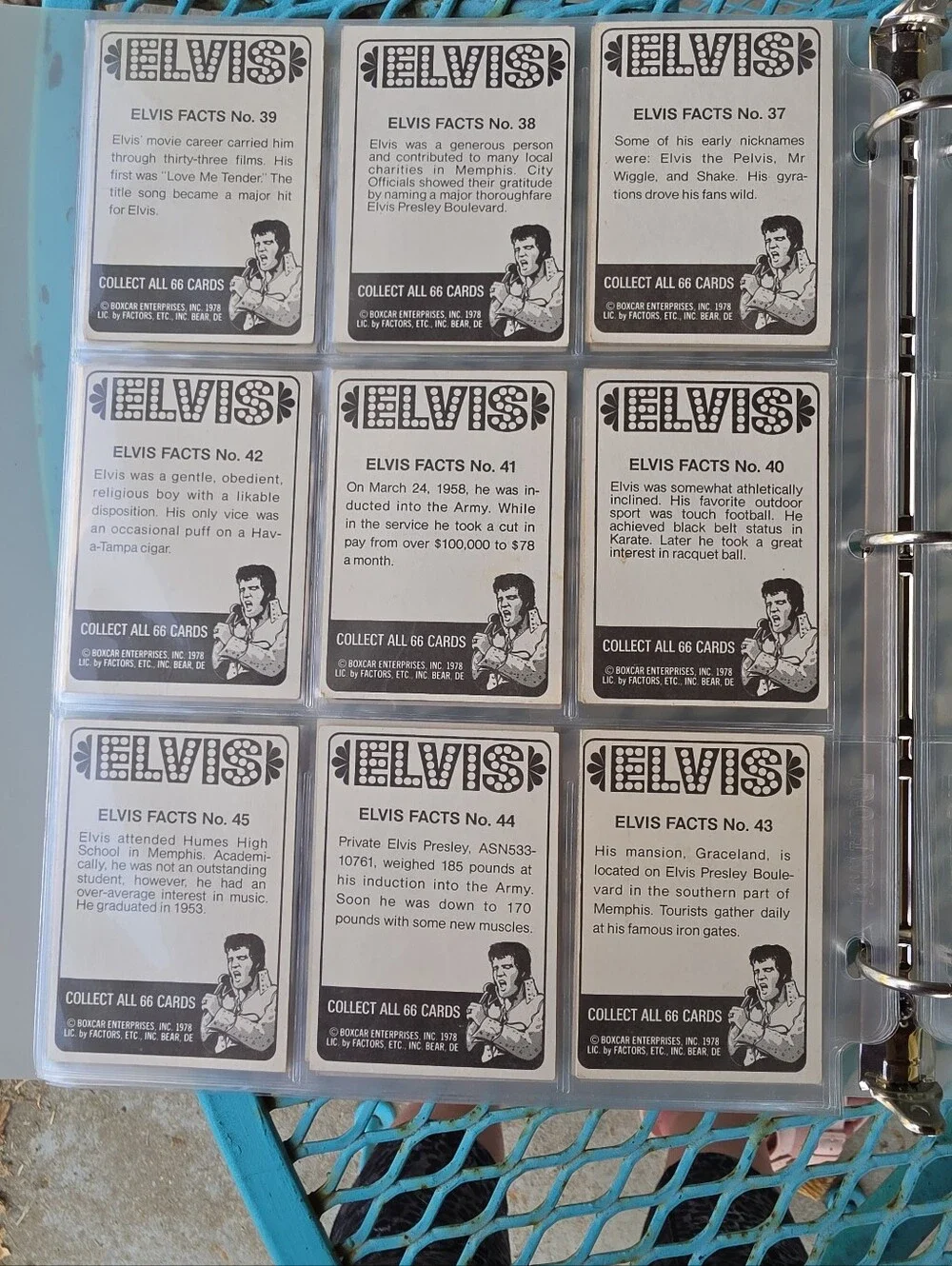 Elvis Trading Card Set 1978 Complete 66 Cards Boxcar Enterprises In Sleeves Vtg